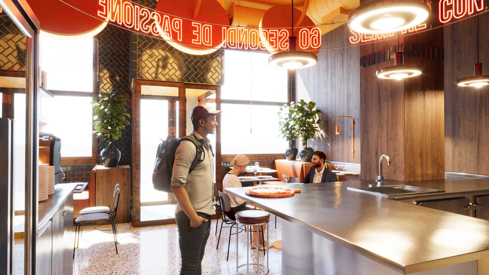 NAP Río, pizzería en Madrid. Interiorismo de Triscaideca (foto 4)