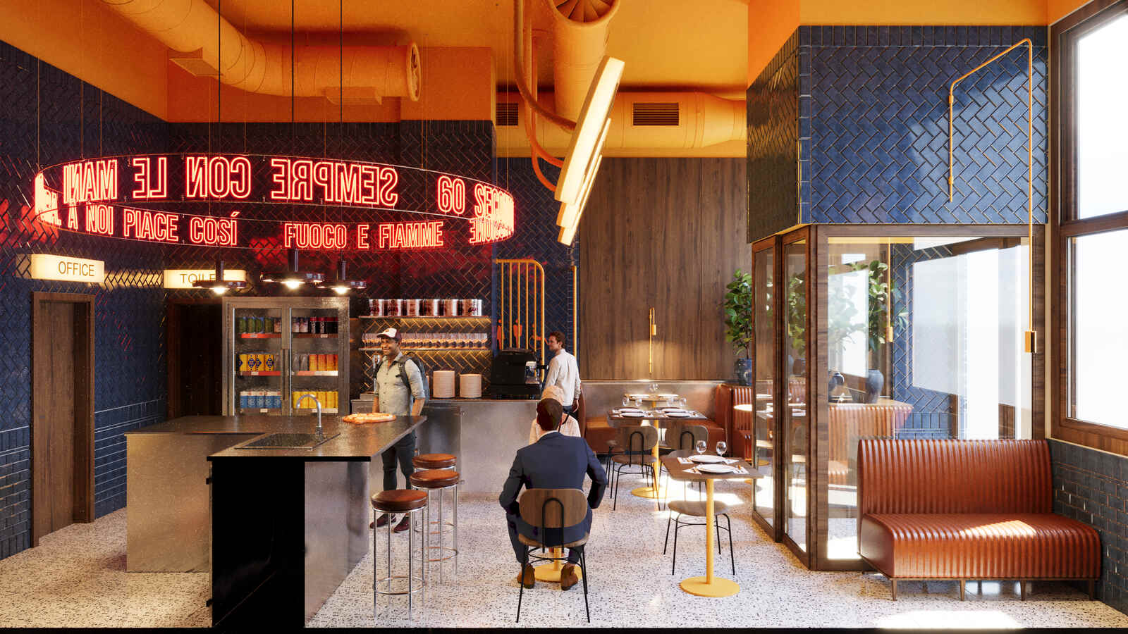 NAP Río, pizzería en Madrid. Interiorismo de Triscaideca (foto 5)